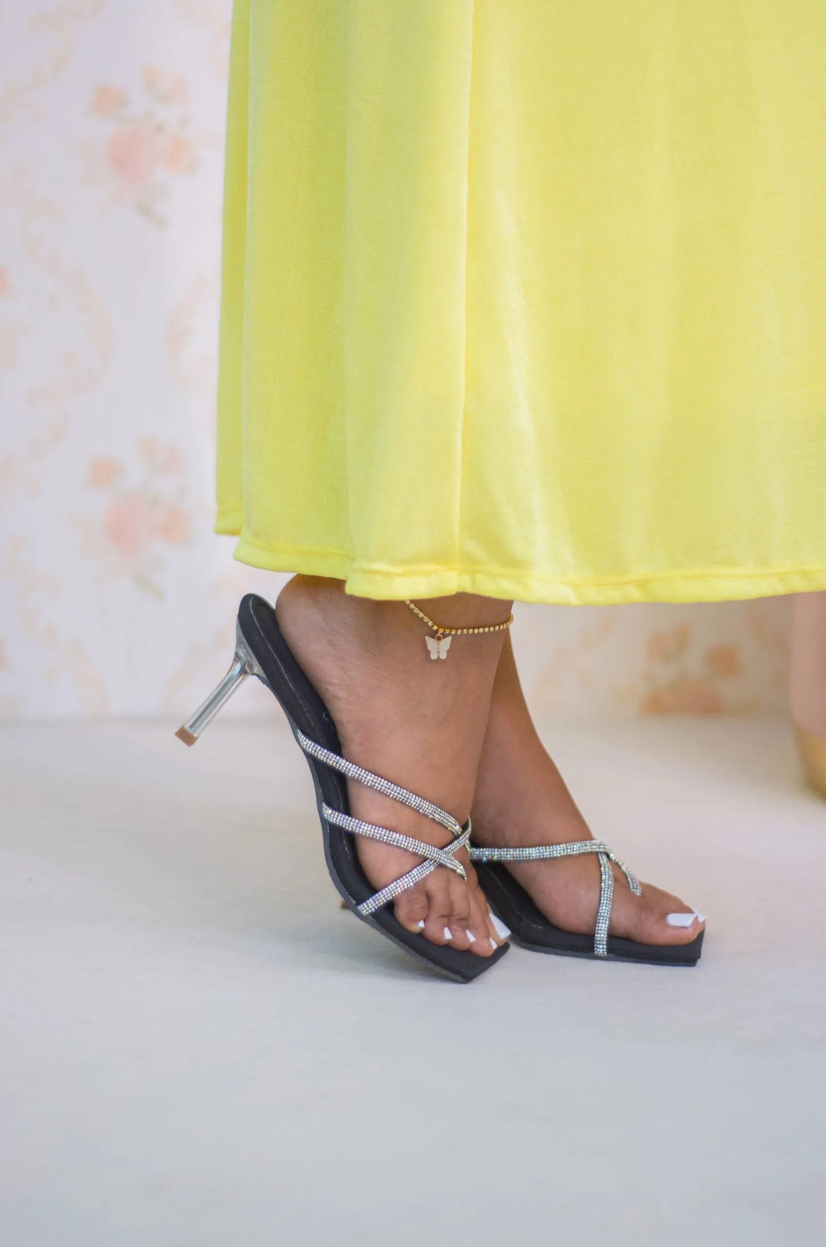 Fallon Pointed Glass Heels