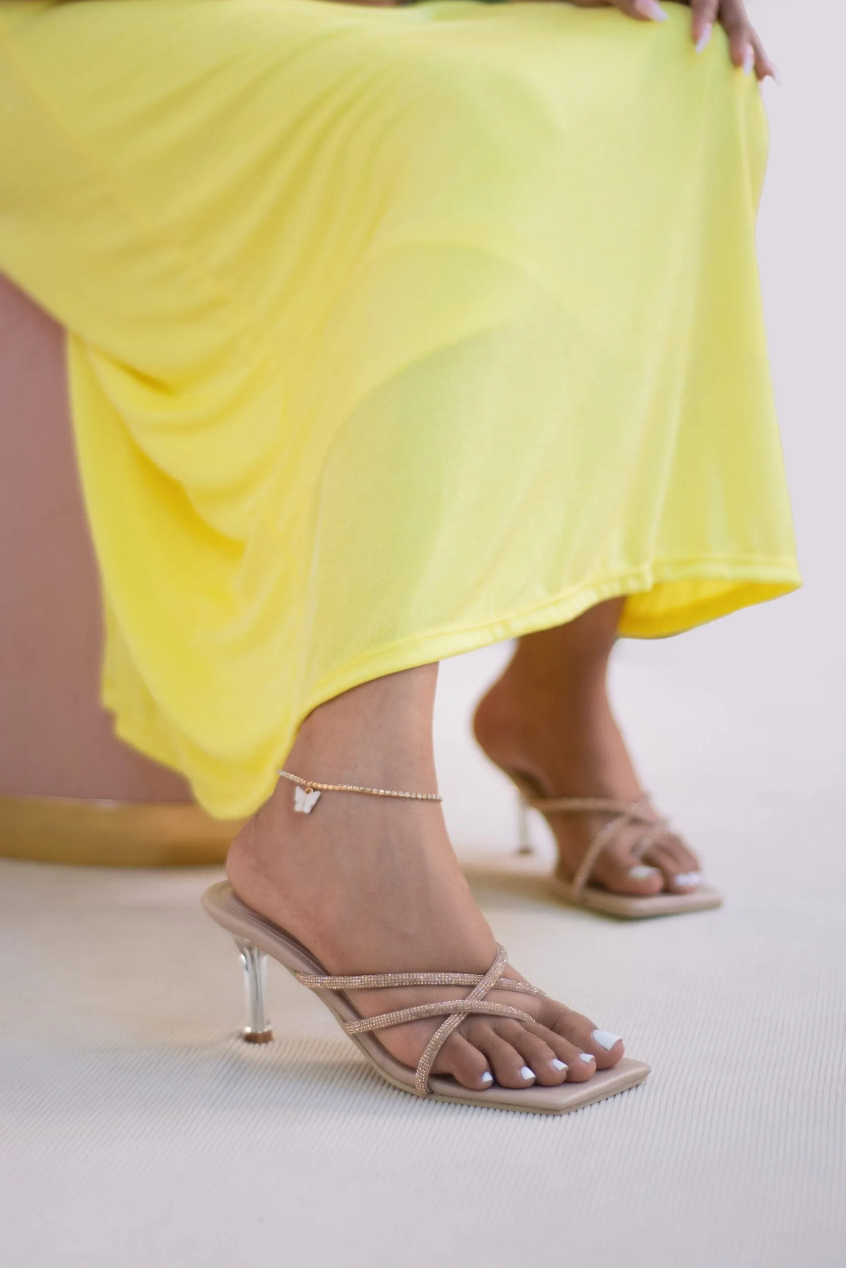 Fallon Pointed Glass Heels