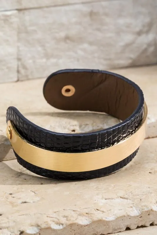 Faux Leather Cuff Bracelet -- 3 Colors!