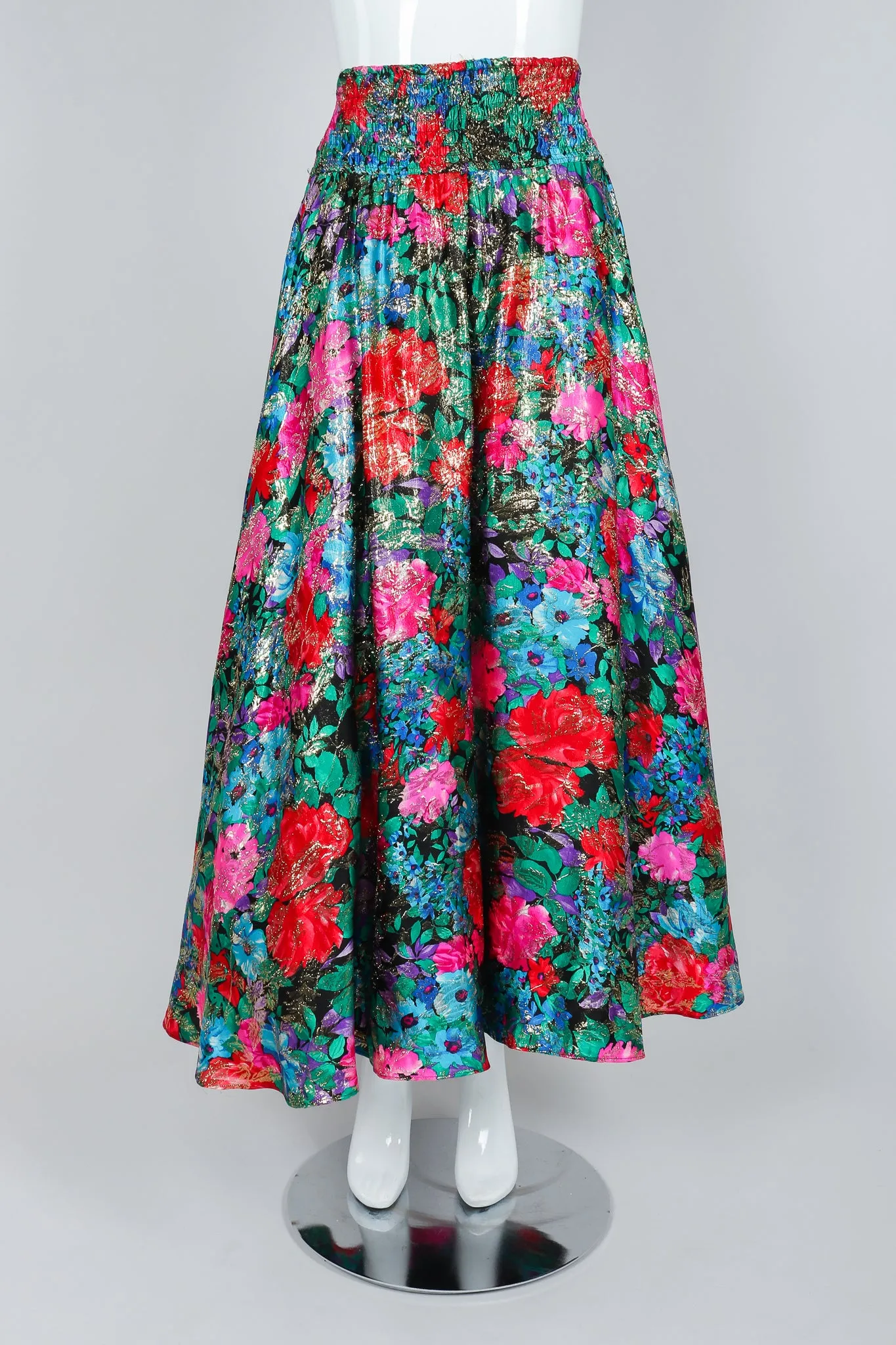 Floral Lamé Skirt