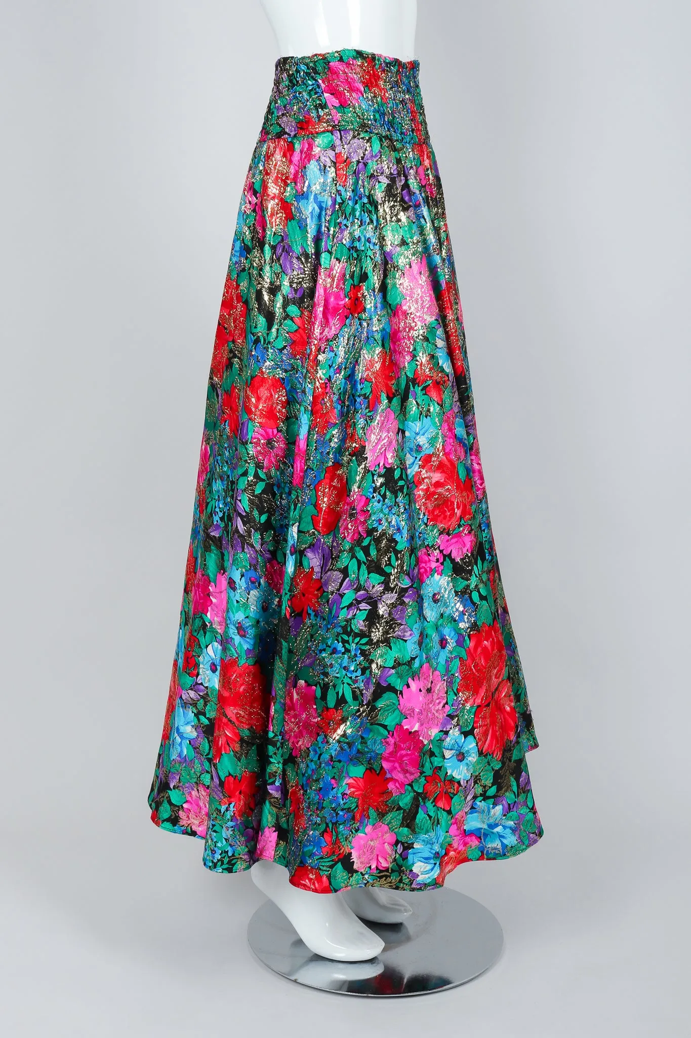 Floral Lamé Skirt