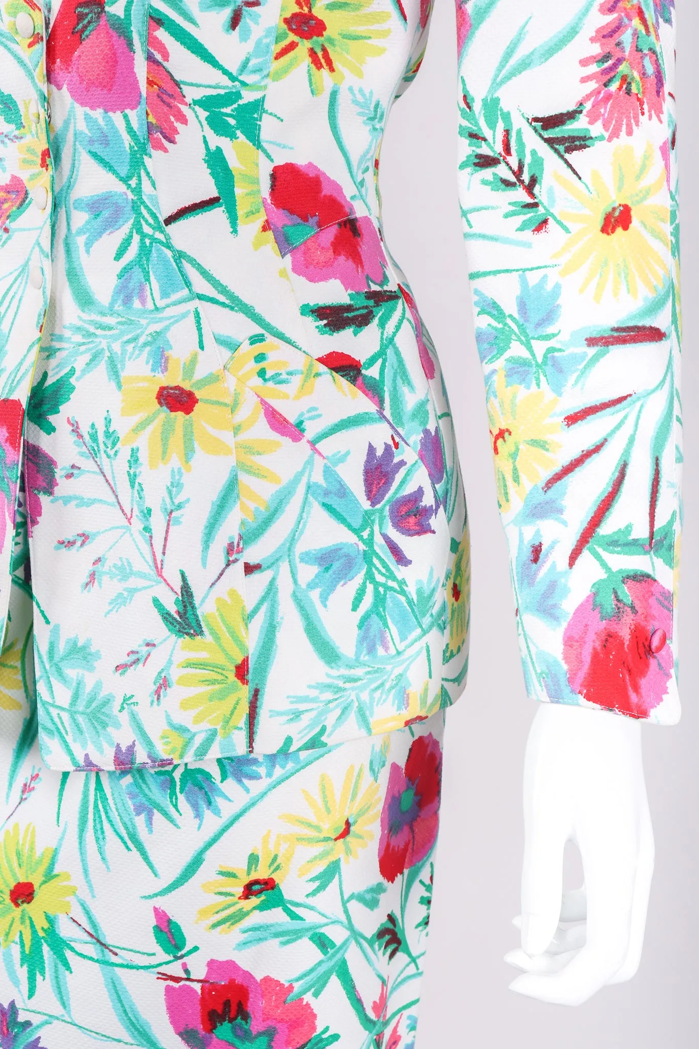 Floral Matelassé Jacket & Skirt Set