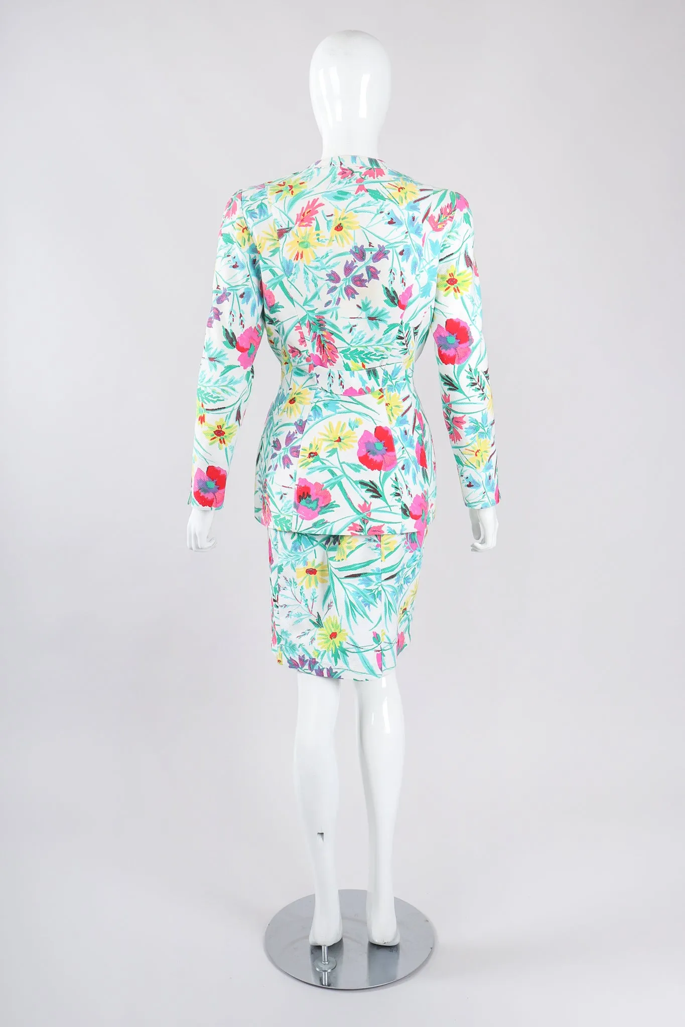 Floral Matelassé Jacket & Skirt Set