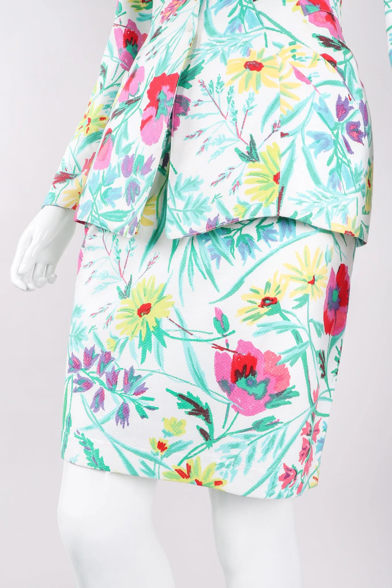Floral Matelassé Jacket & Skirt Set