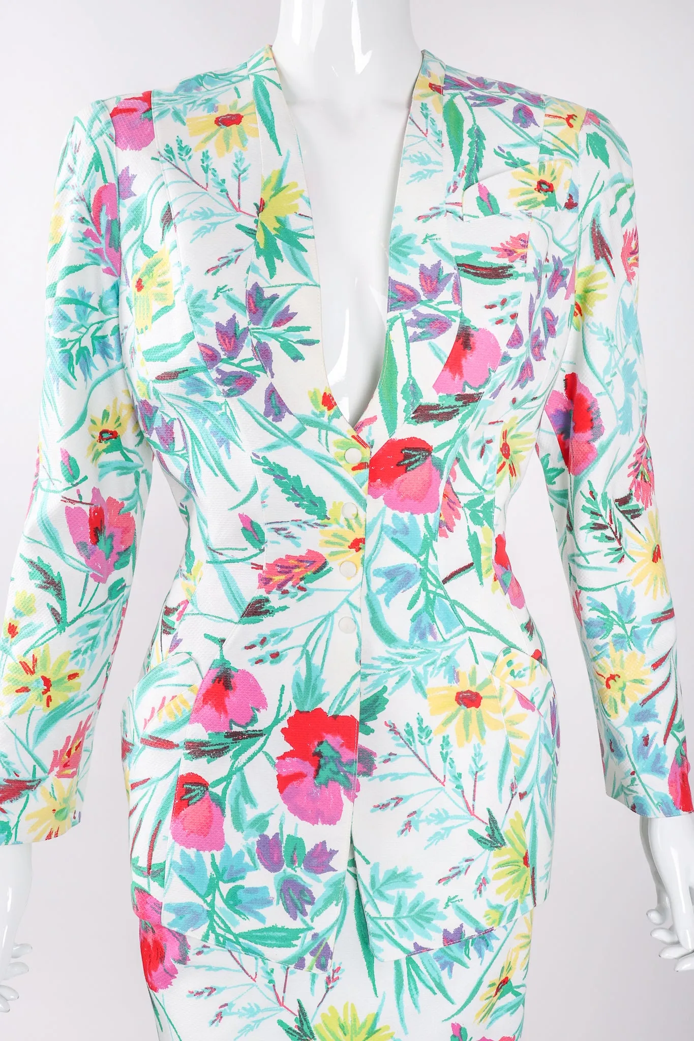 Floral Matelassé Jacket & Skirt Set