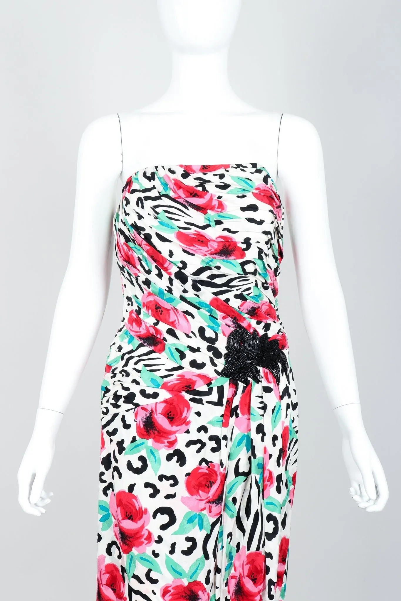 Floral Strapless Cocktail Dress