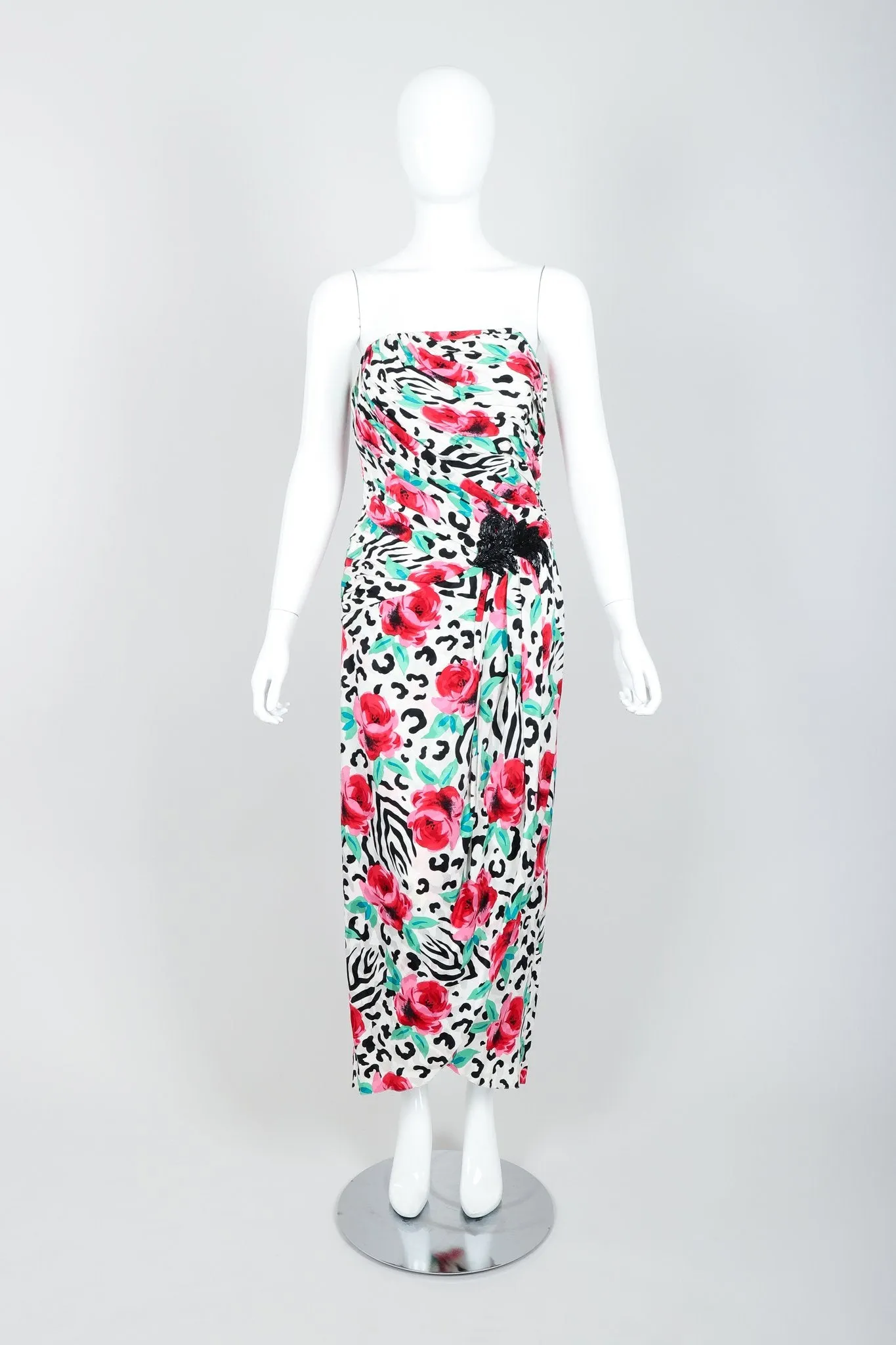 Floral Strapless Cocktail Dress