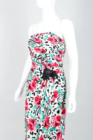 Floral Strapless Cocktail Dress