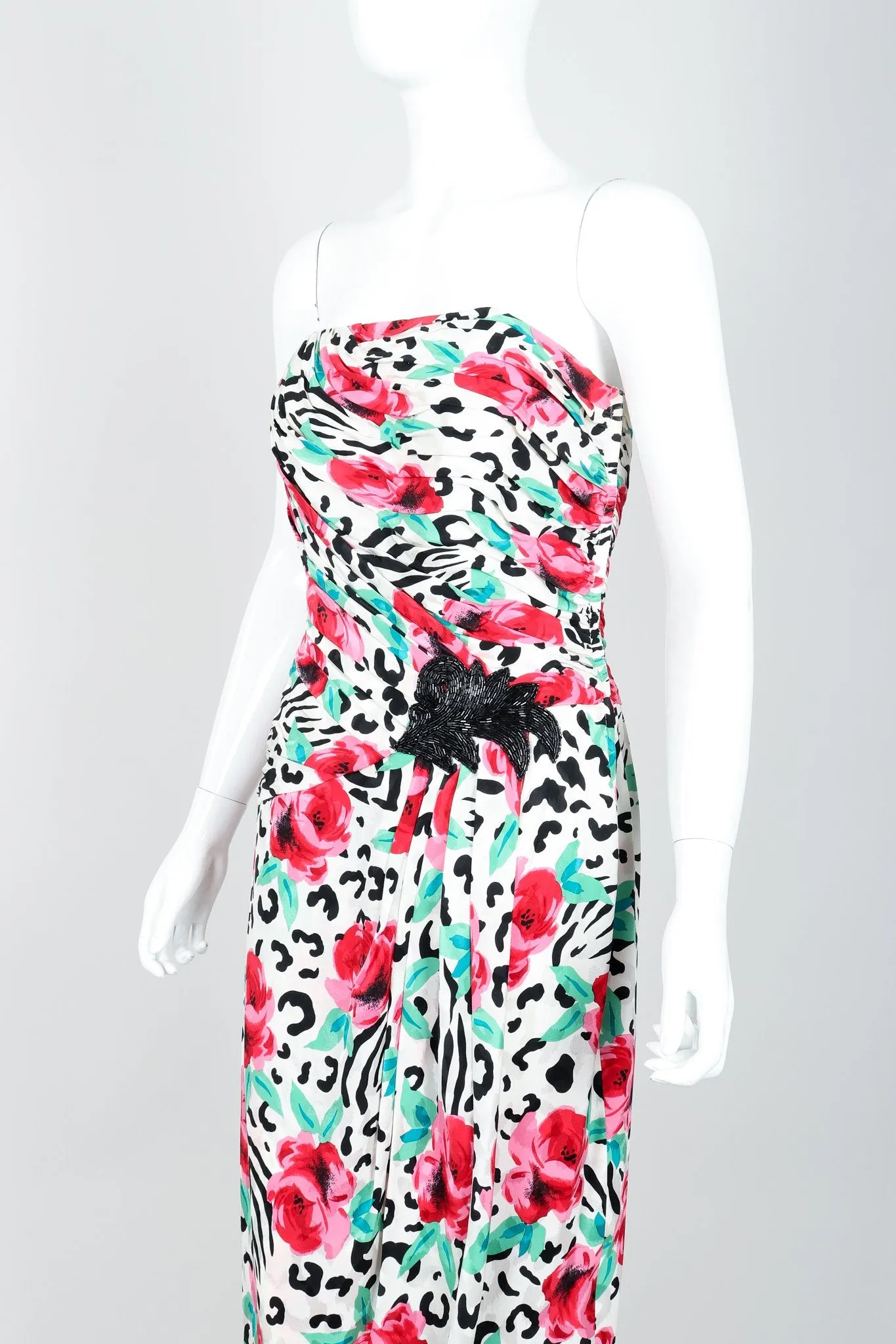Floral Strapless Cocktail Dress