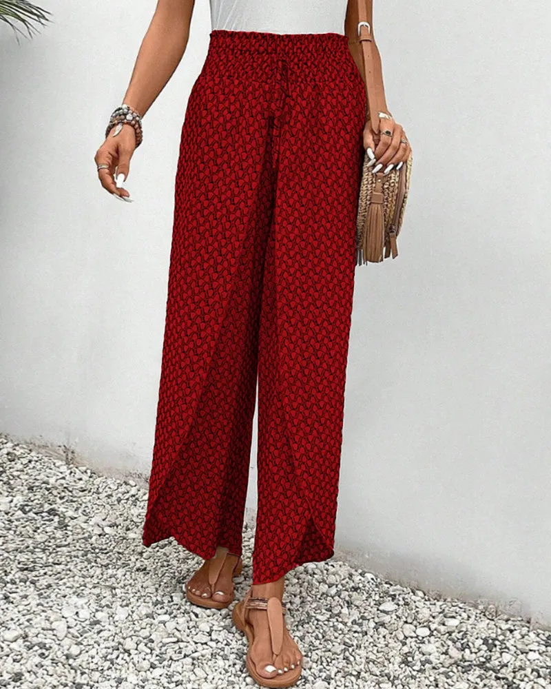 Flowing Aura™ | Women's Wide-Leg Trousers | Lightweight Fabric, Elastic Waist, Casual Comfort
