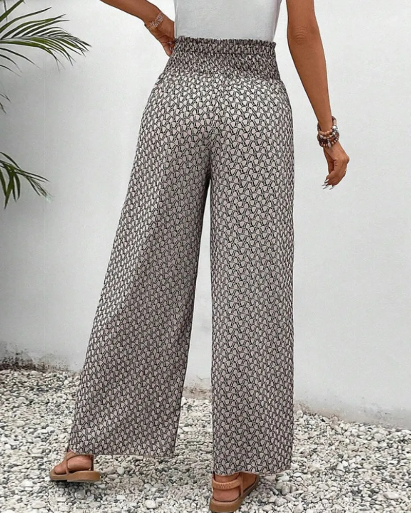 Flowing Aura™ | Women's Wide-Leg Trousers | Lightweight Fabric, Elastic Waist, Casual Comfort