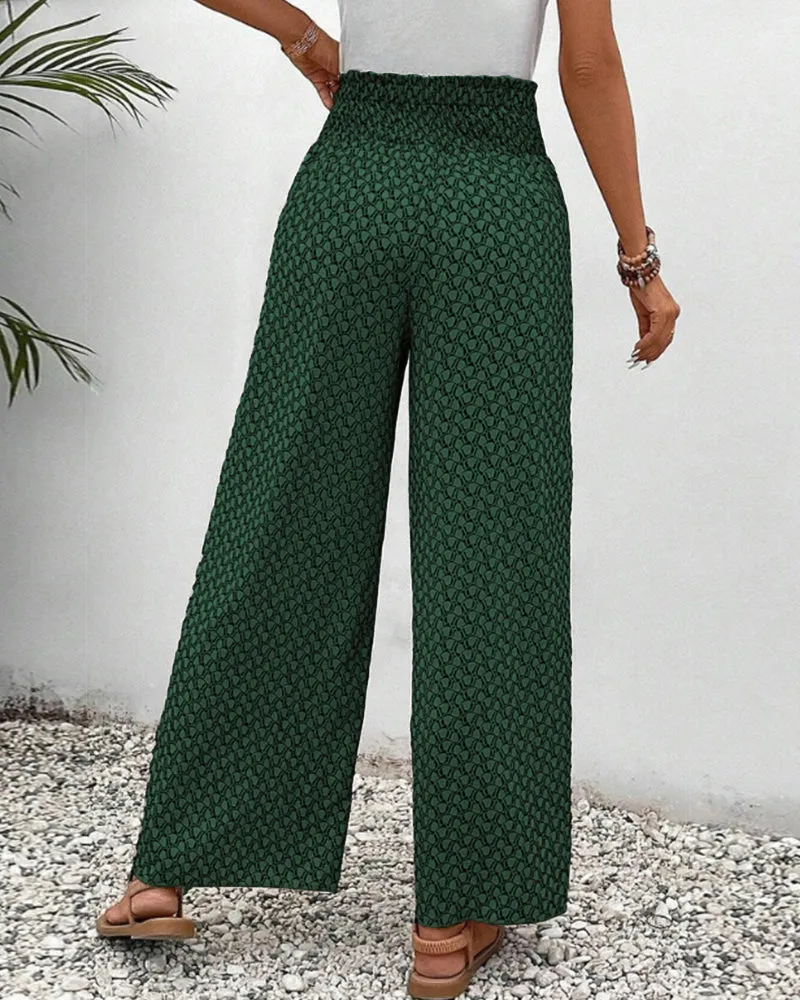 Flowing Aura™ | Women's Wide-Leg Trousers | Lightweight Fabric, Elastic Waist, Casual Comfort