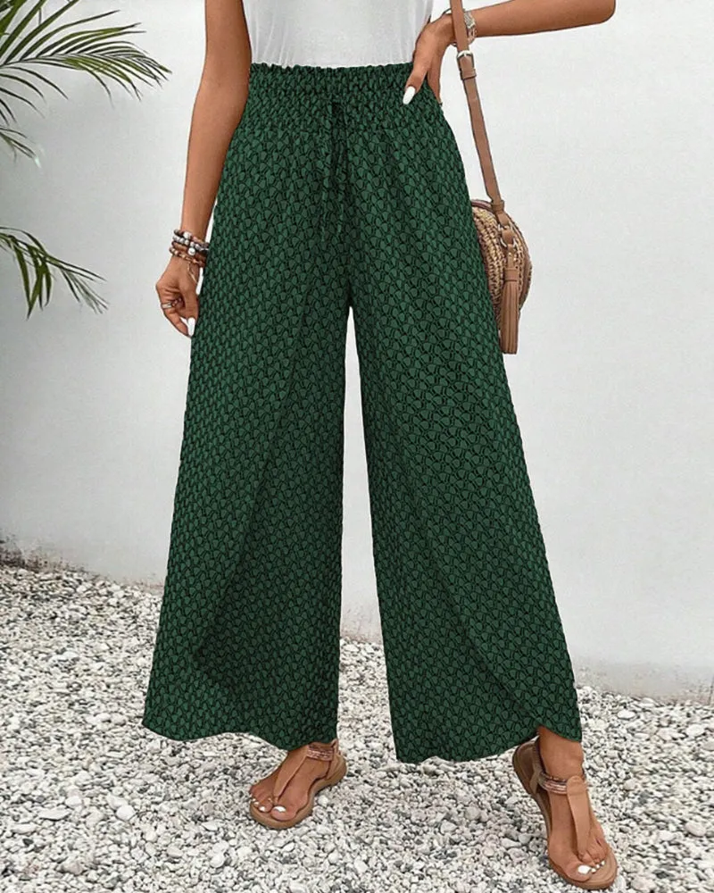 Flowing Aura™ | Women's Wide-Leg Trousers | Lightweight Fabric, Elastic Waist, Casual Comfort
