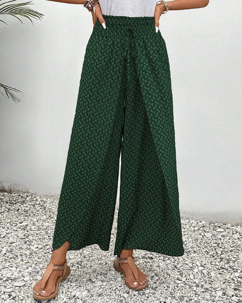 Flowing Aura™ | Women's Wide-Leg Trousers | Lightweight Fabric, Elastic Waist, Casual Comfort
