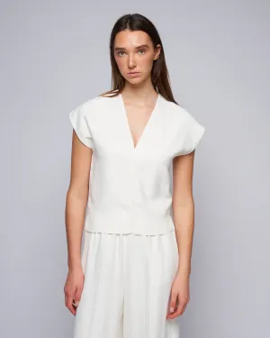 fluid ottoman v neck top - pure
