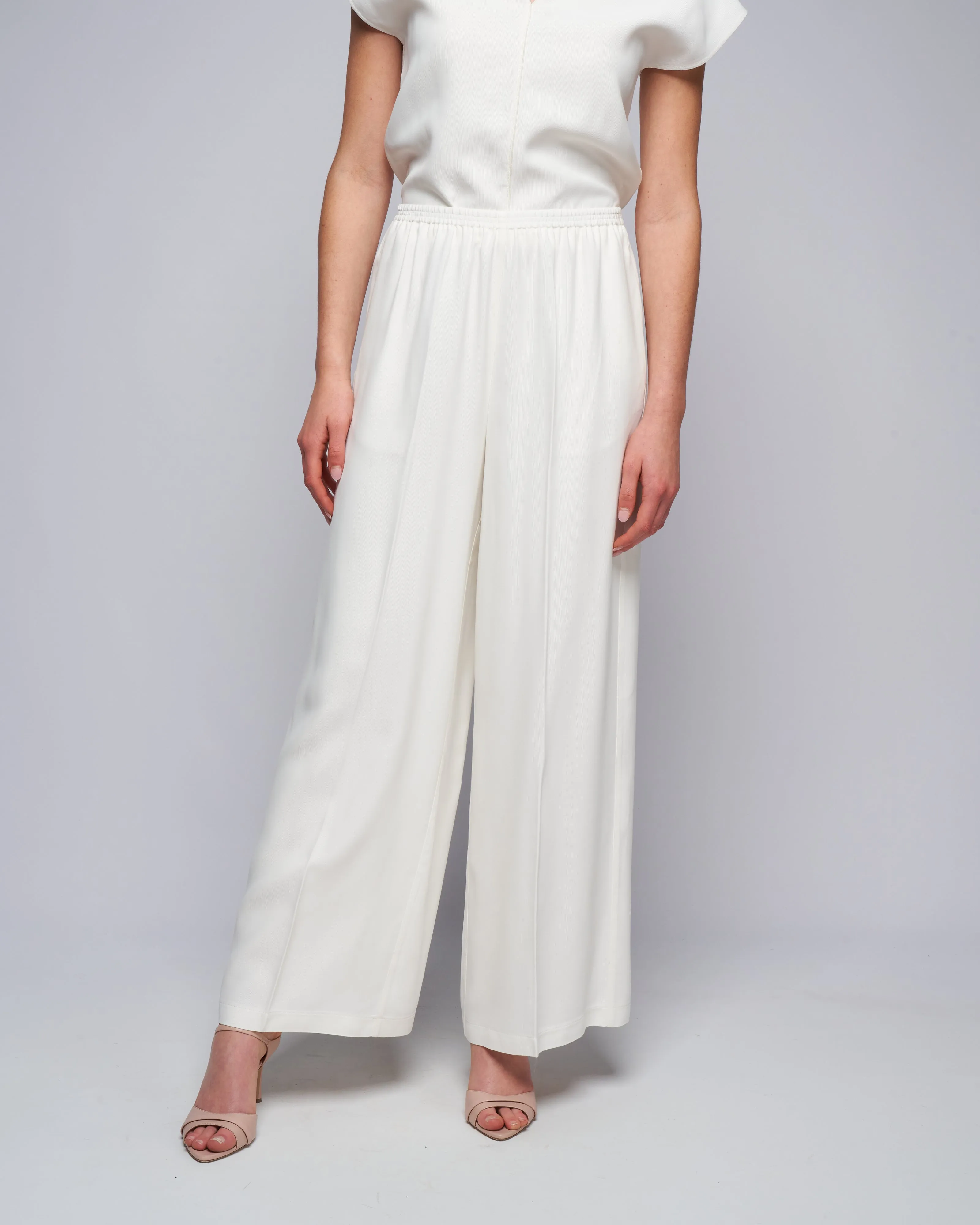 fluid ottoman wide leg pants - pure
