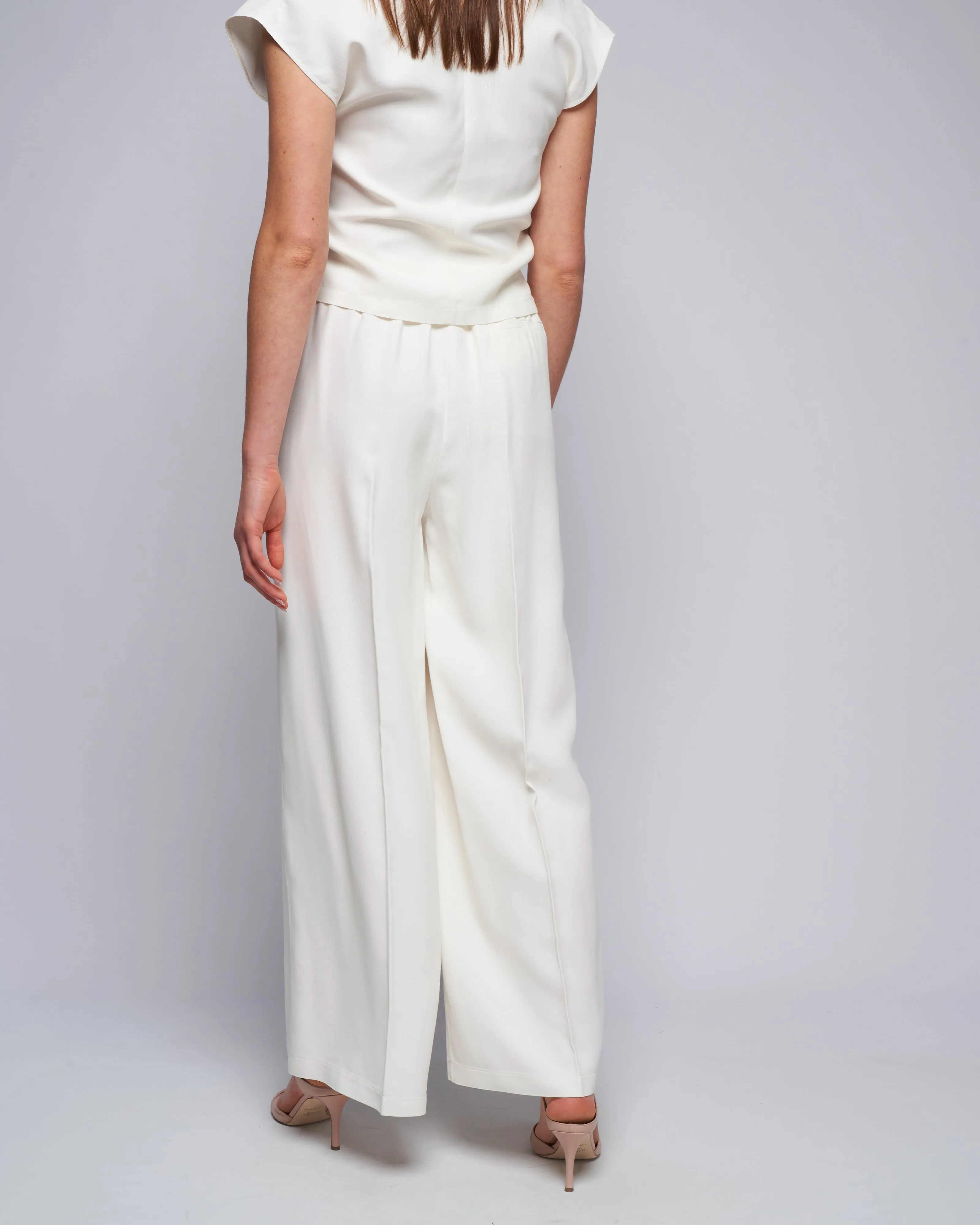 fluid ottoman wide leg pants - pure