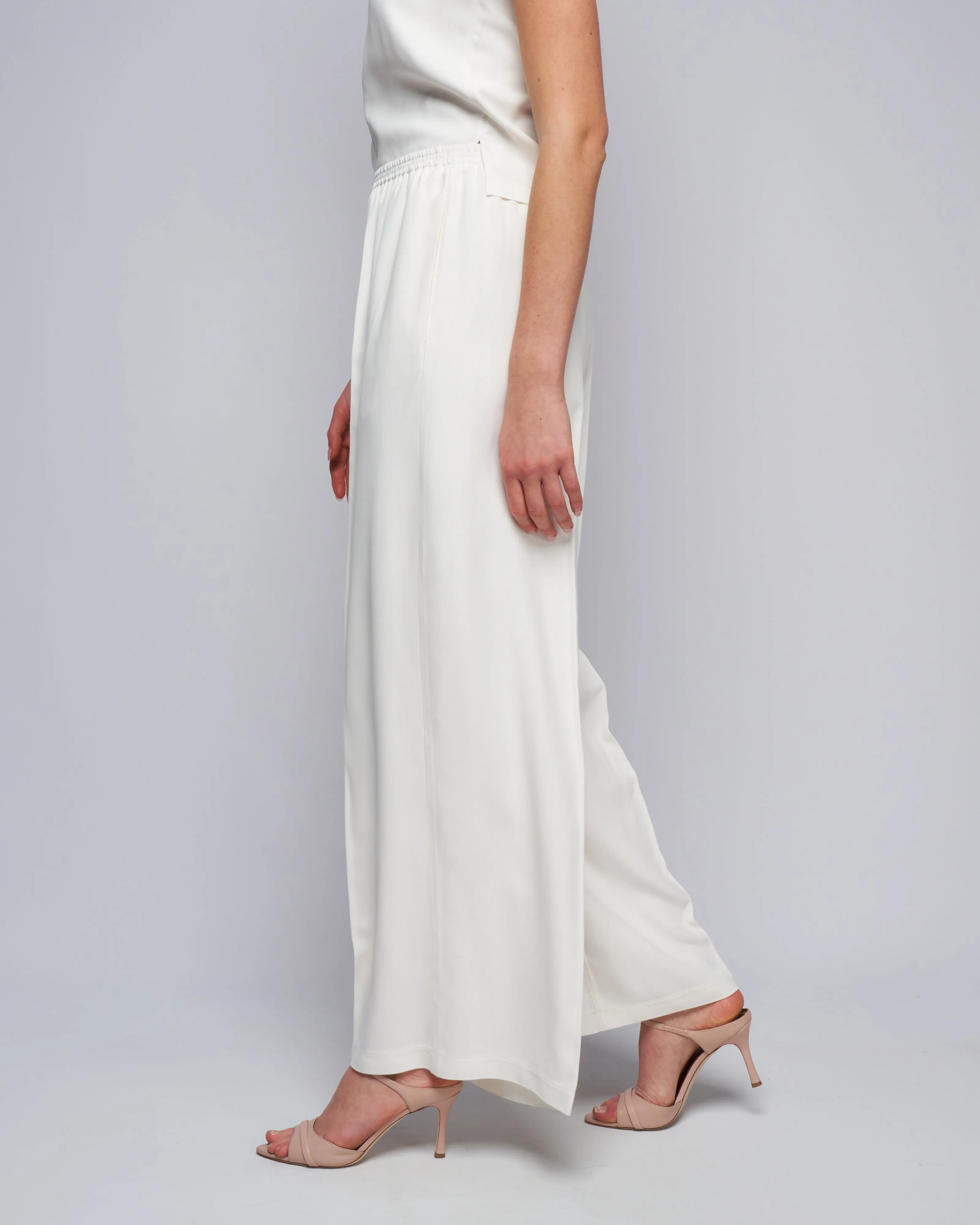 fluid ottoman wide leg pants - pure