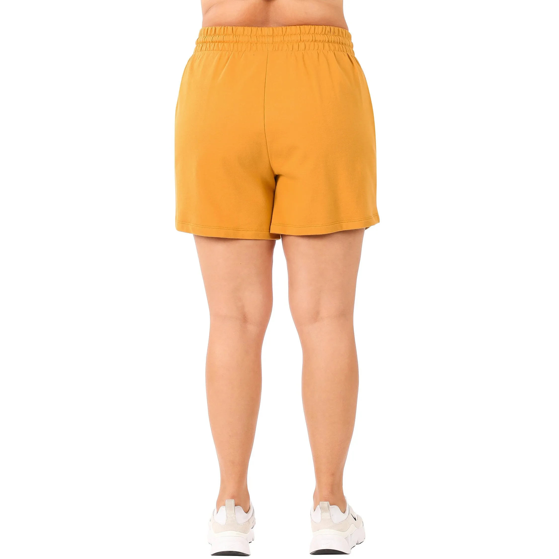 French Terry Sweatshirt & Shorts Lounge Set in Golden Mustard