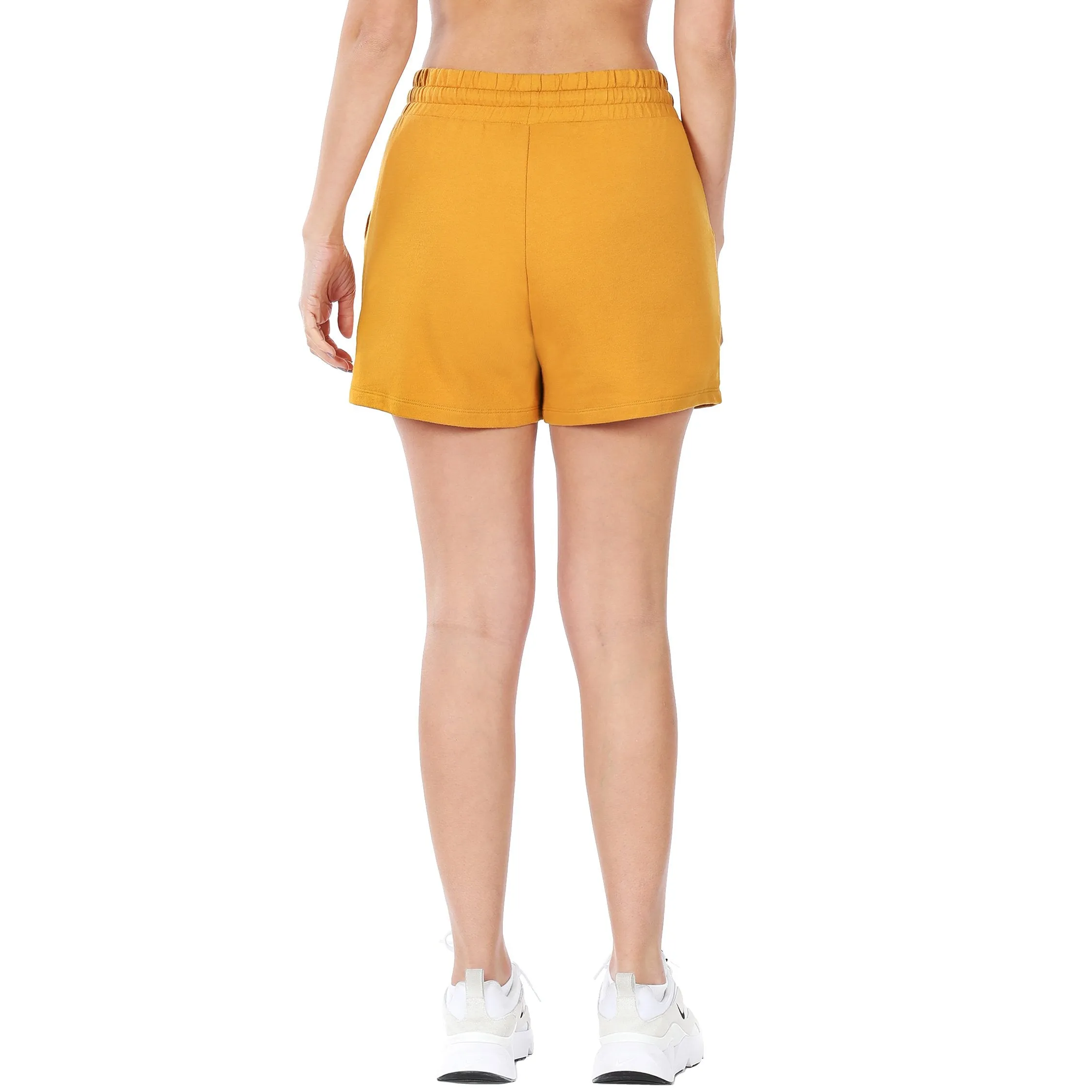 French Terry Sweatshirt & Shorts Lounge Set in Golden Mustard