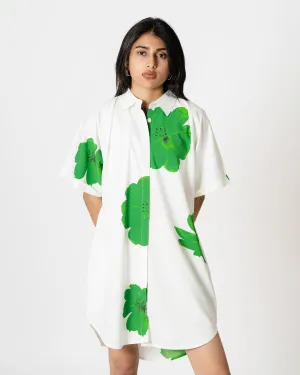 Garden Bloom Digital Print Modal Cotton Shirt Dress