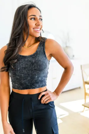 Get On My Level Cropped Cami in Washed Charcoal