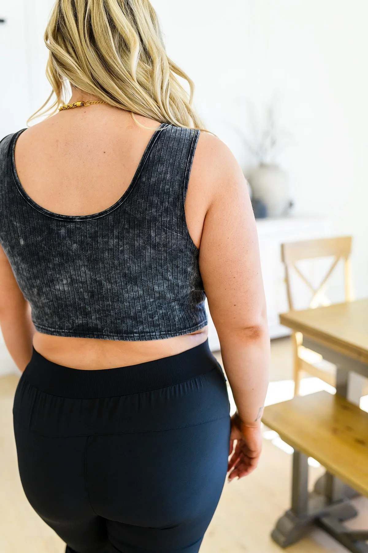 Get On My Level Cropped Cami in Washed Charcoal