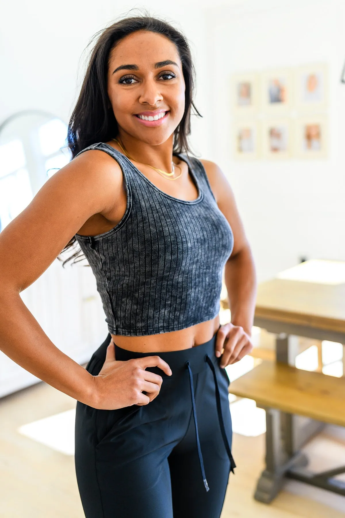 Get On My Level Cropped Cami in Washed Charcoal