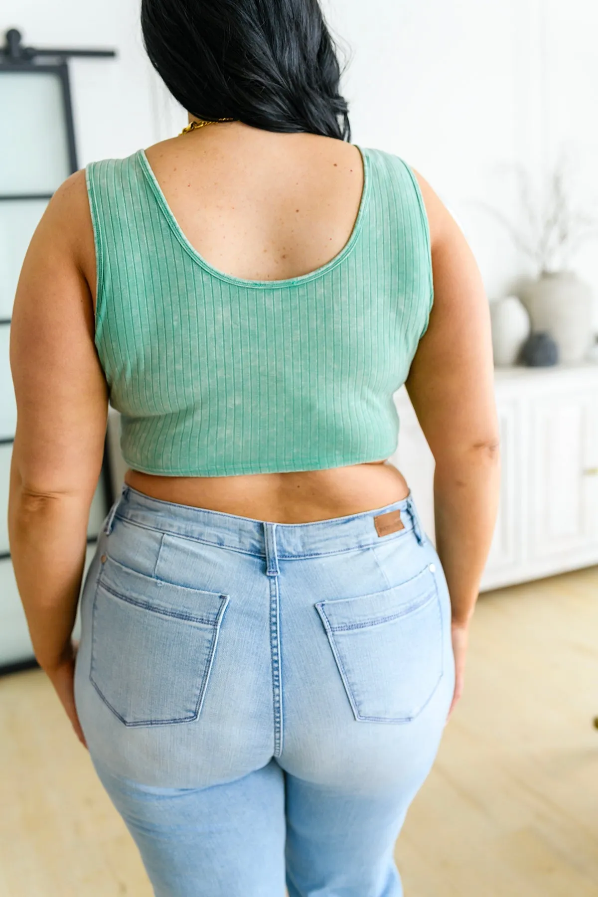 Get On My Level Cropped Cami in Washed Mint