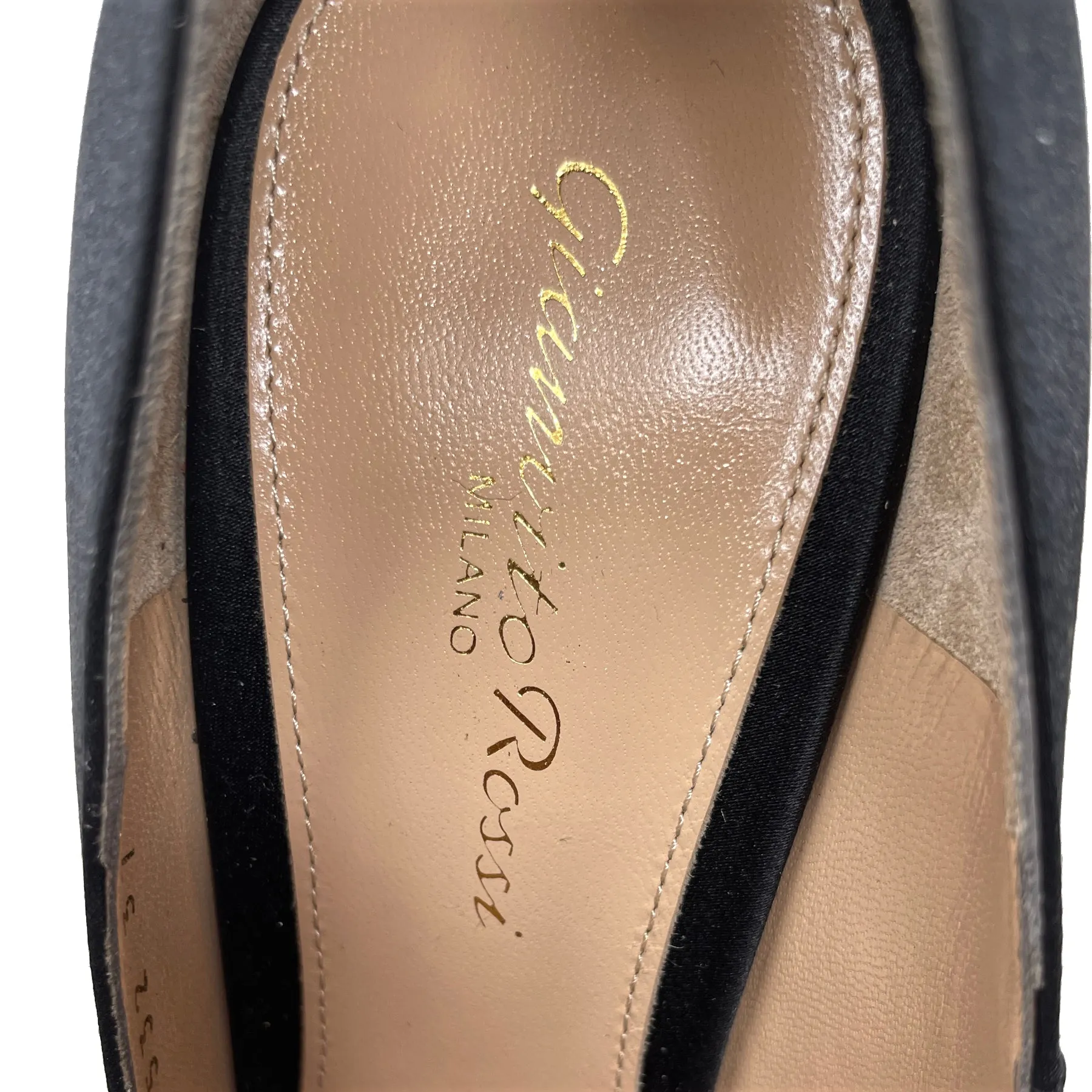 Gianvito Rossi Kyoto Black Satin Pointed Toe Pumps Size EU 37