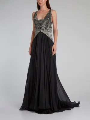 Gillian Beaded Bodice Maxi Dress