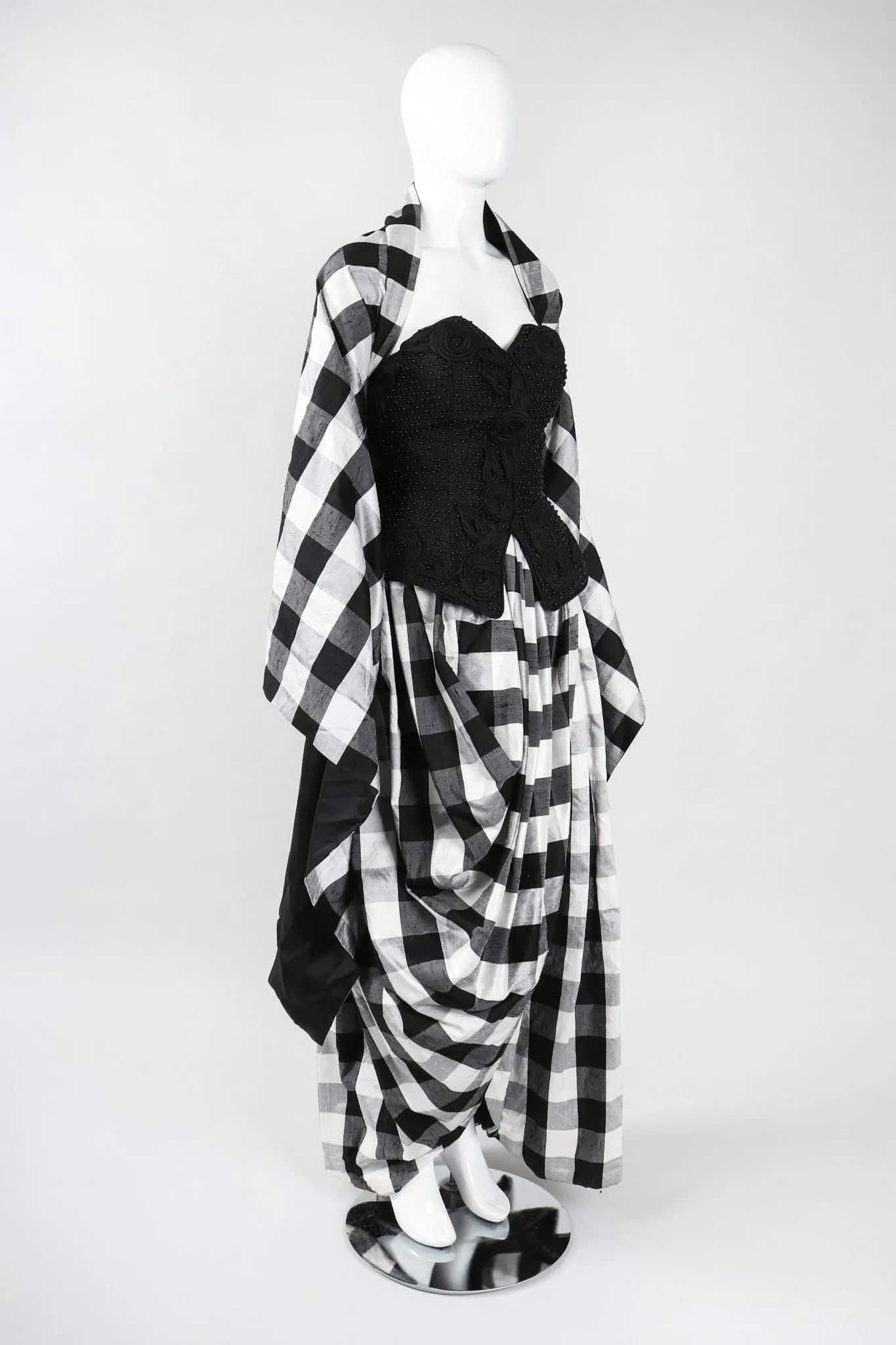 Gingham Bustier Ball Gown