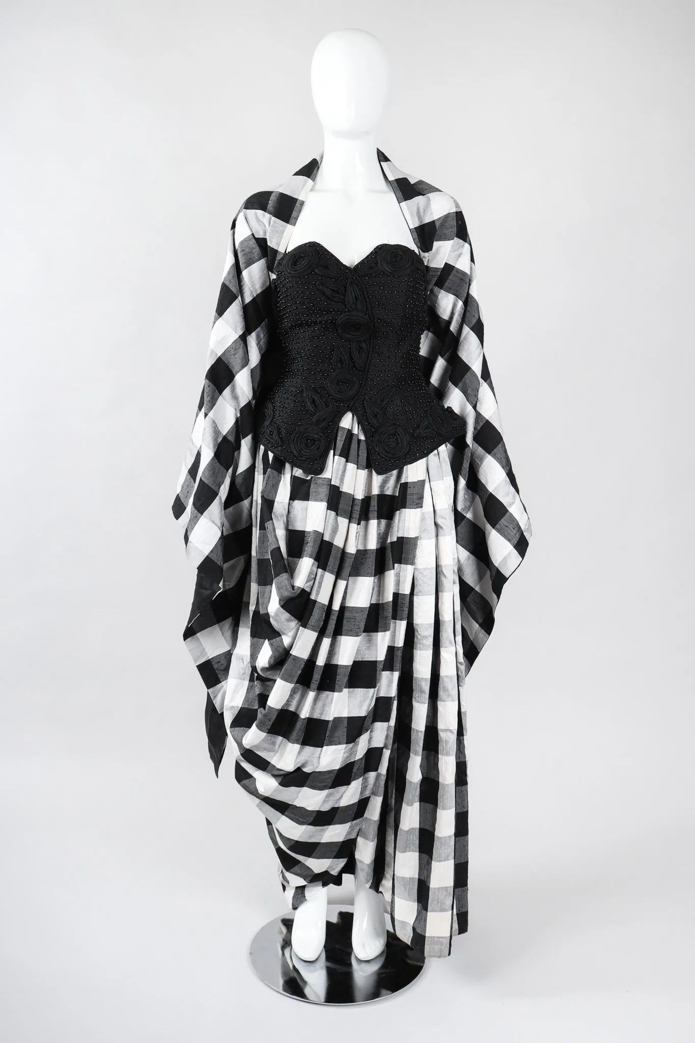 Gingham Bustier Ball Gown