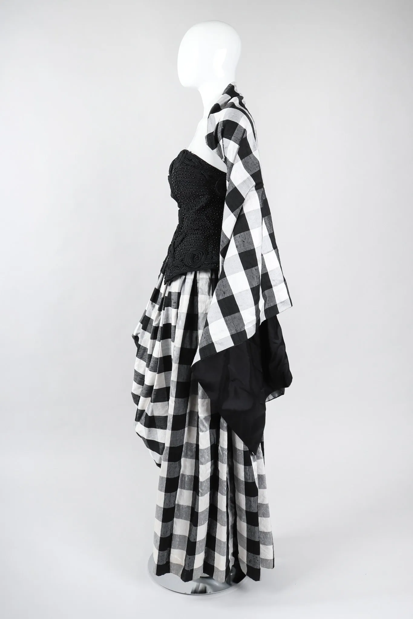 Gingham Bustier Ball Gown