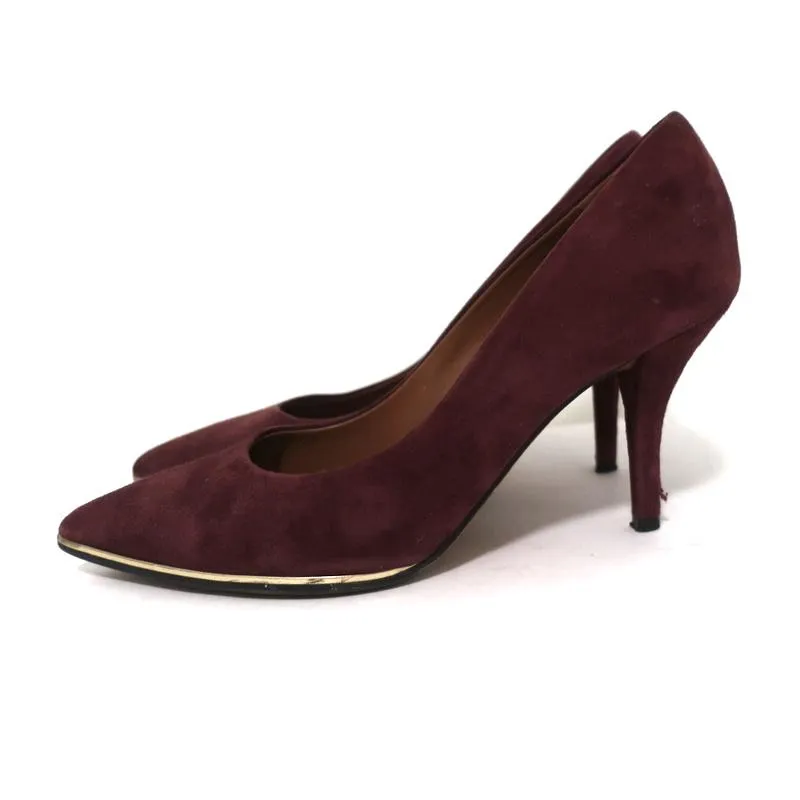 Givenchy Pointed Toe Pumps Burgundy Suede Size 37