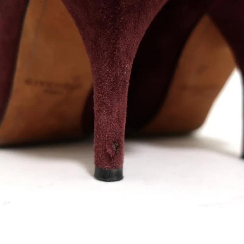 Givenchy Pointed Toe Pumps Burgundy Suede Size 37