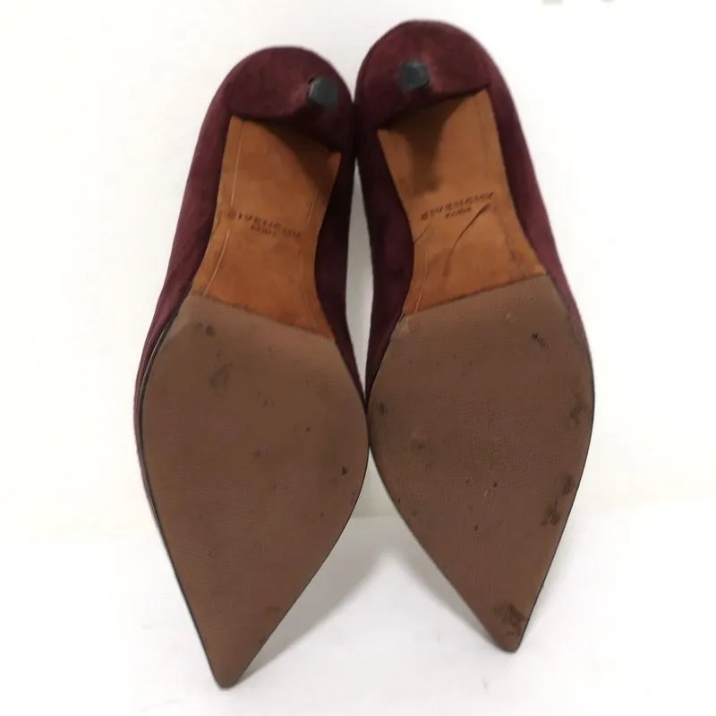 Givenchy Pointed Toe Pumps Burgundy Suede Size 37