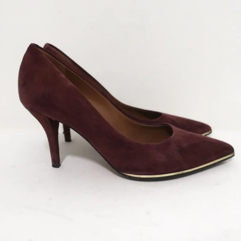 Givenchy Pointed Toe Pumps Burgundy Suede Size 37
