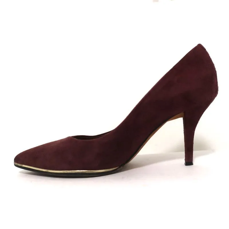 Givenchy Pointed Toe Pumps Burgundy Suede Size 37