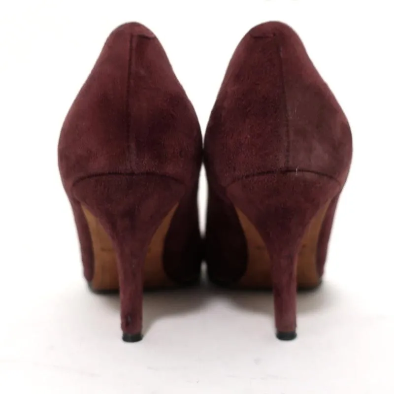 Givenchy Pointed Toe Pumps Burgundy Suede Size 37