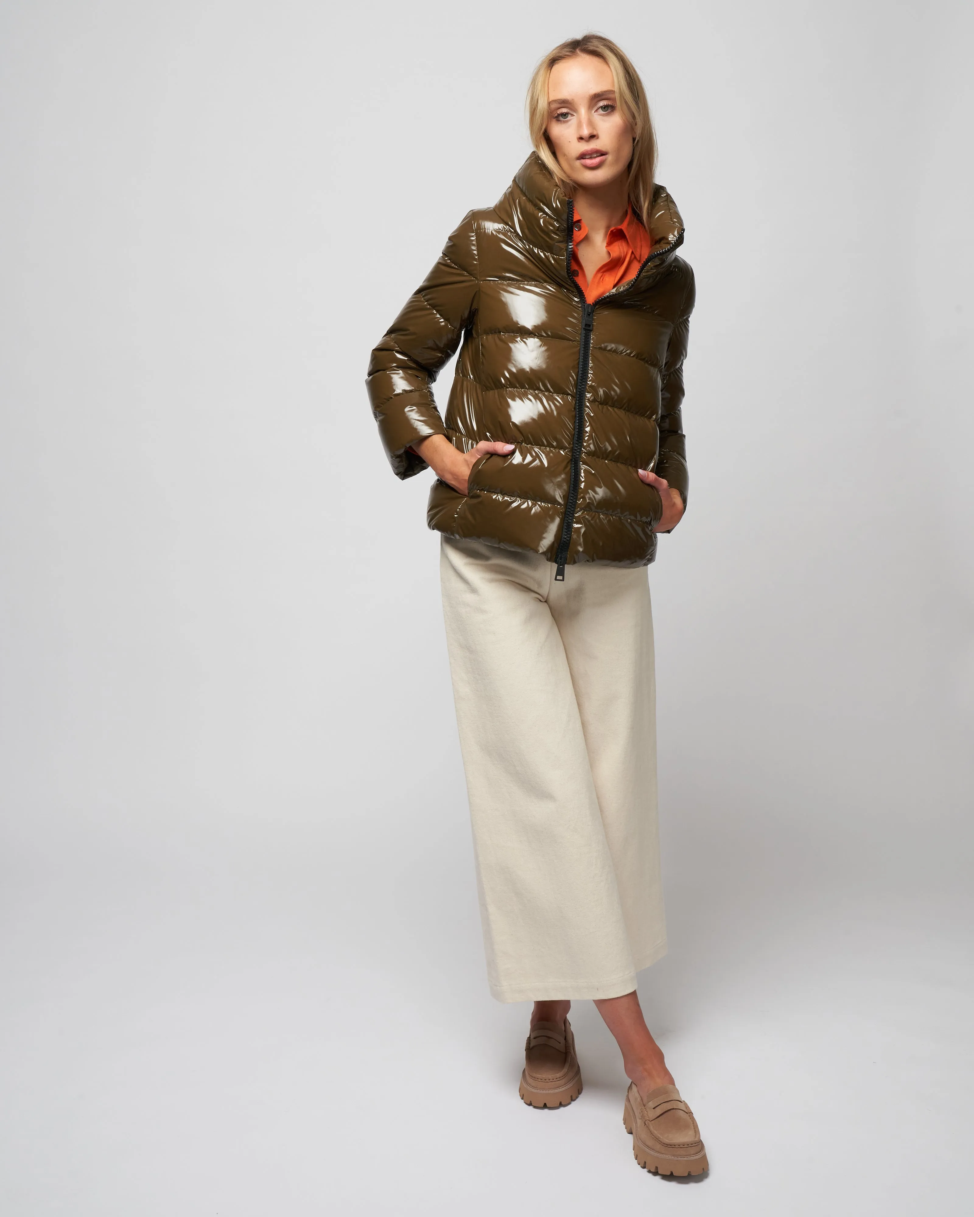 gloss short jacket - verde militare