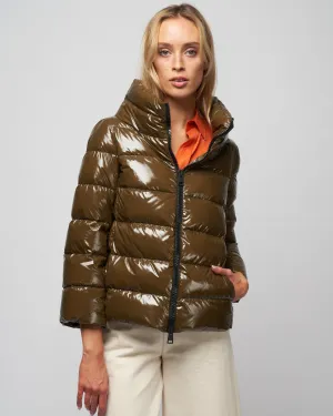 gloss short jacket - verde militare