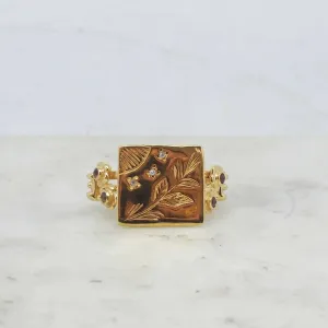 Gold Flower Adjustable Ring