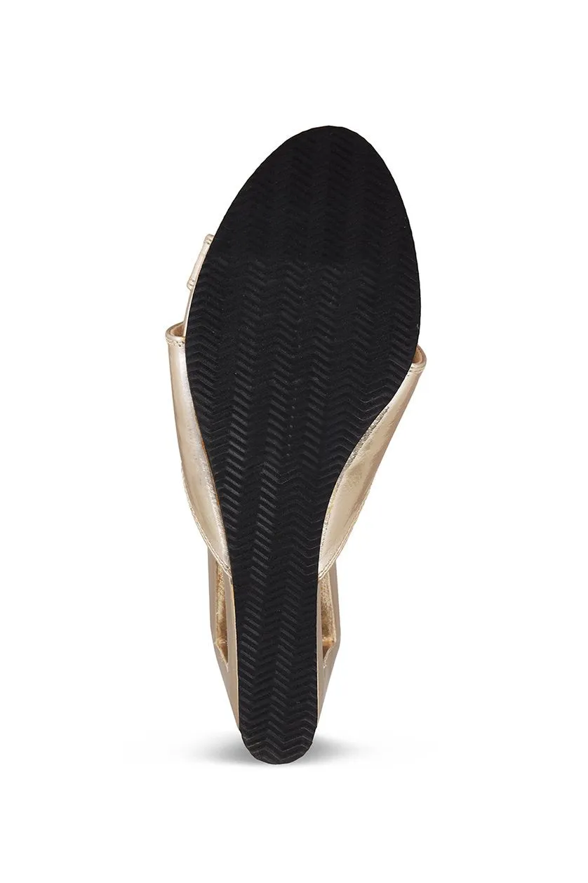 Gold Hardware Structured Heel Silver