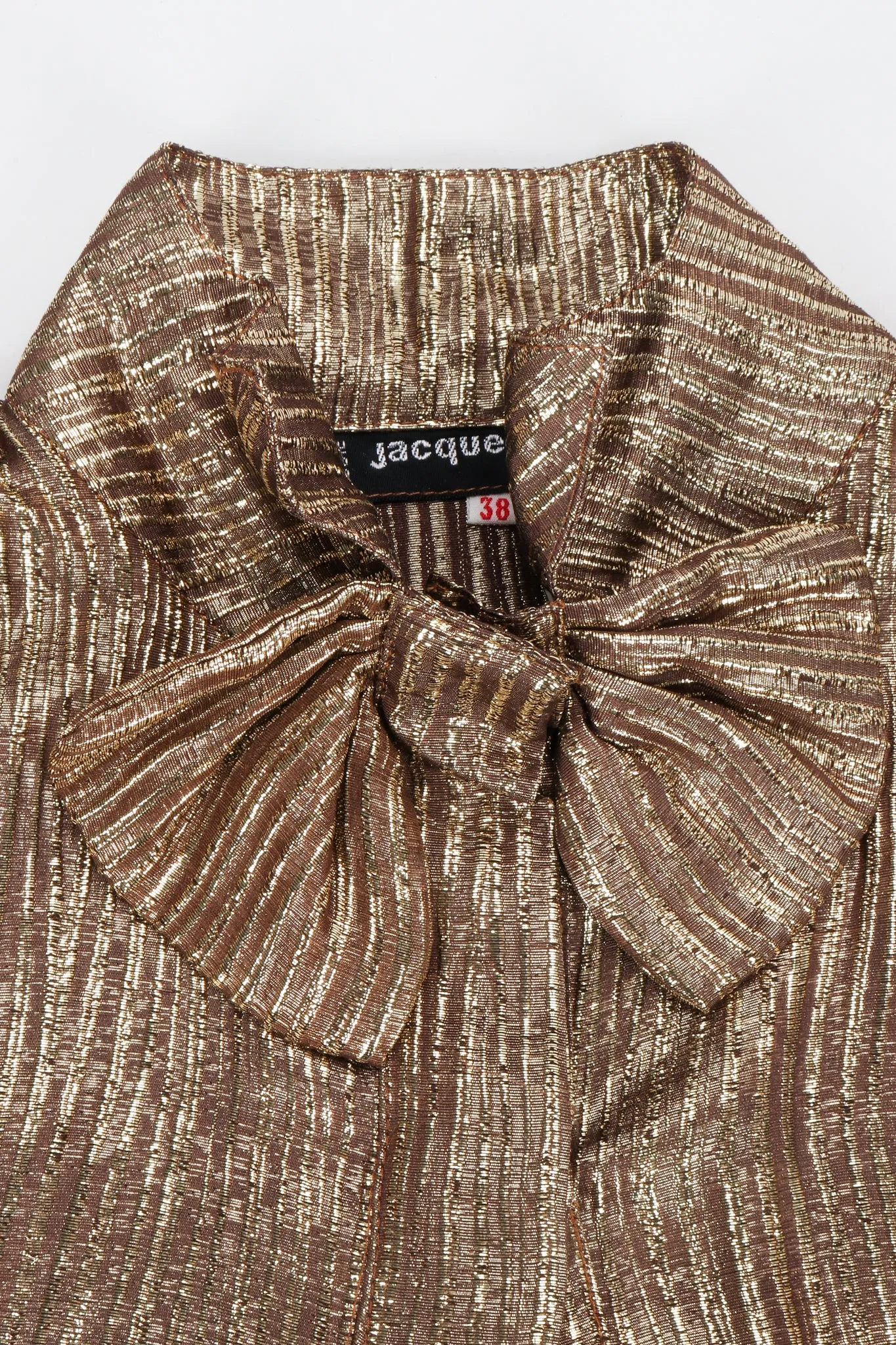 Gold Lamé Bow Tie Blouse
