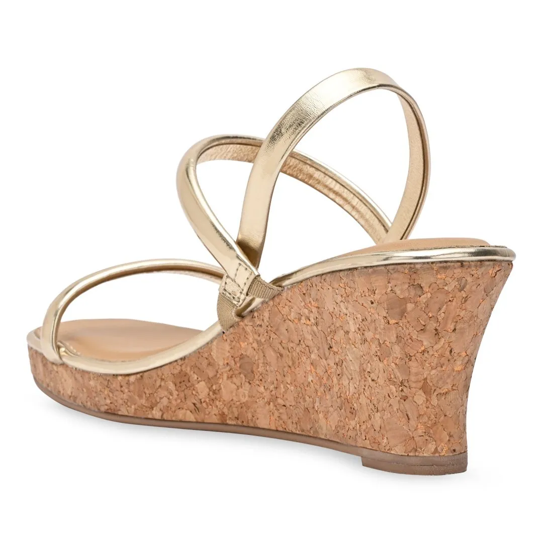 Gold Strapped Wedges