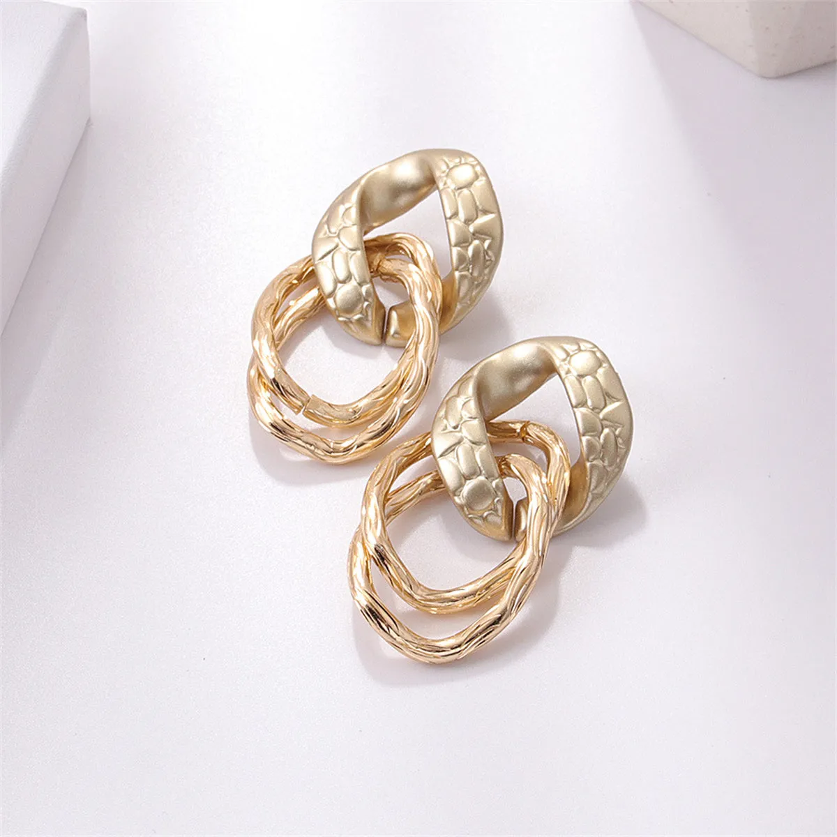 Golden Enamel & 18K Gold-Plated Round Drop Earrings