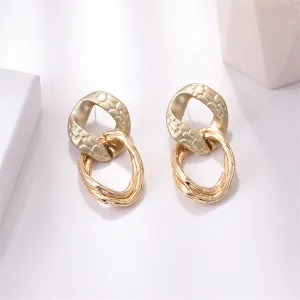 Golden Enamel & 18K Gold-Plated Round Drop Earrings