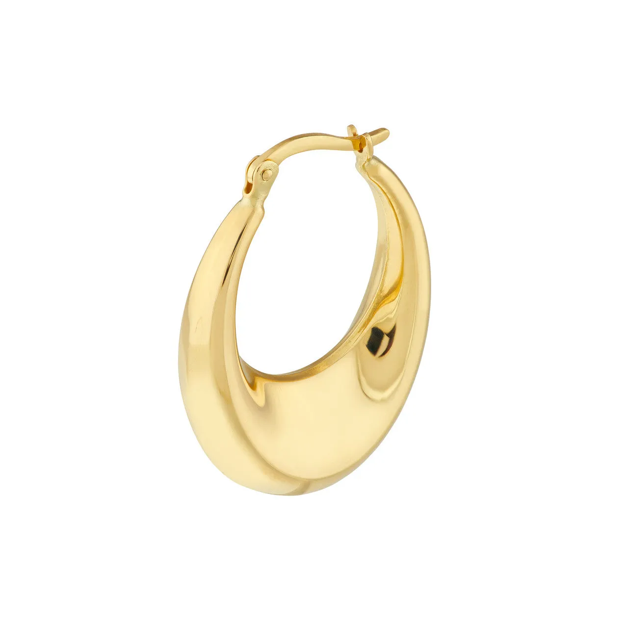 Graduated Puff Polished Hoop Earrings