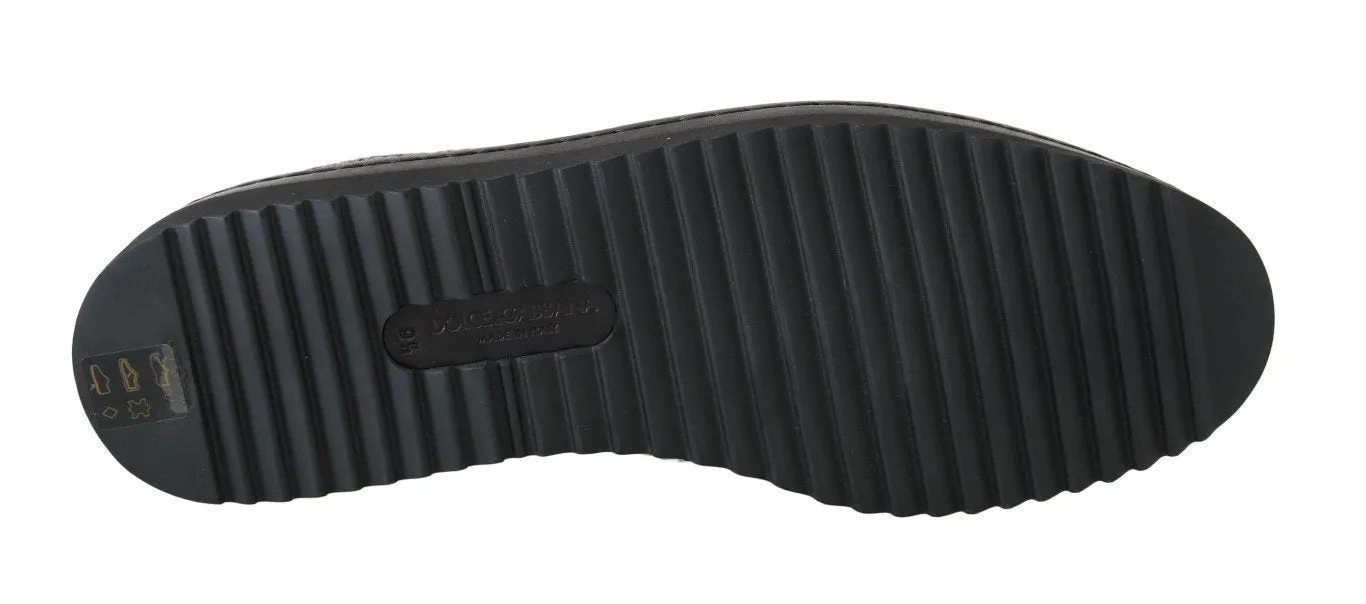 Gray La Familia Wool Leather Loafers